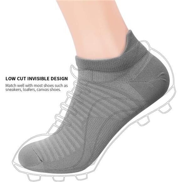Compression Running Ankle Socks Low Cut(6 Pairs) for Men & Women - Picture 5 of 7